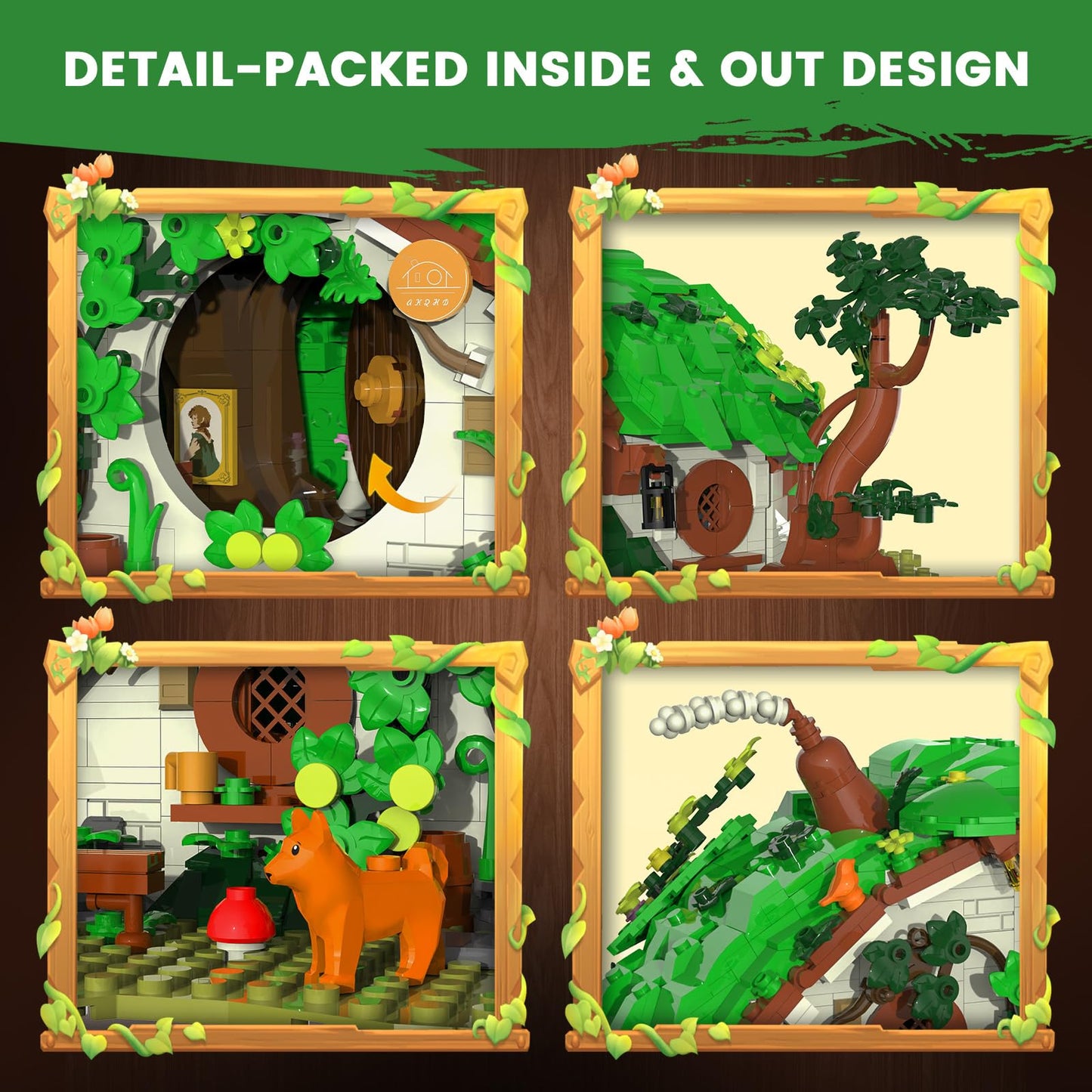 Glikid Dwarf Cabin Building Set with LED Light – Collectible Display for Home & Office