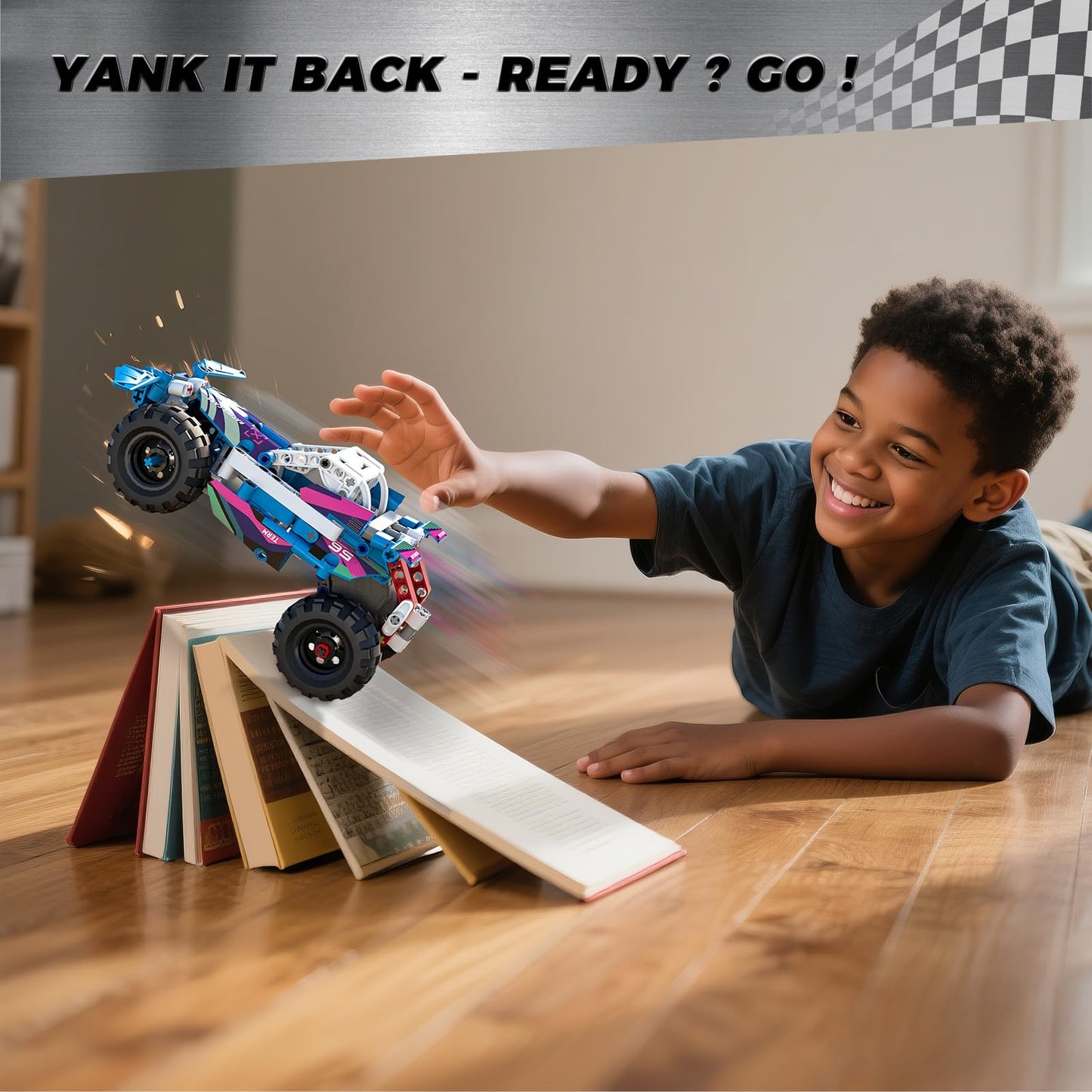 Glikid Technic 9-in-1 Pull-Back Car Building Set – Off-Road STEM Toy for Kids 8+