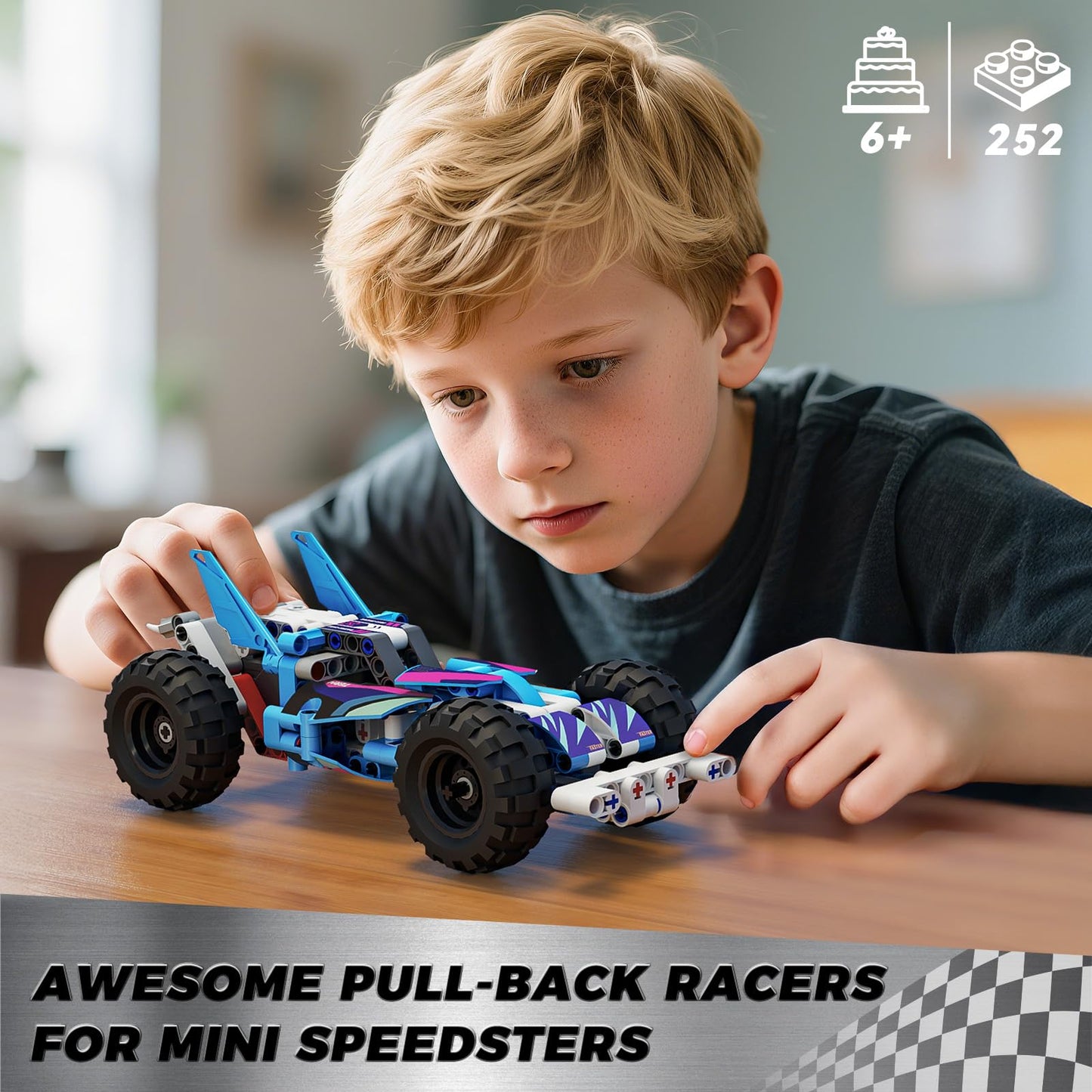 Glikid Technic 9-in-1 Pull-Back Car Building Set – Off-Road STEM Toy for Kids 8+
