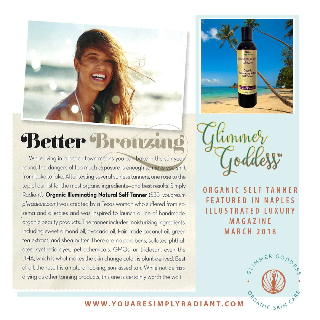 Glimmer Goddess Organic Self Tanner Lotion – 8oz, Vegan & Nourishing Bronze