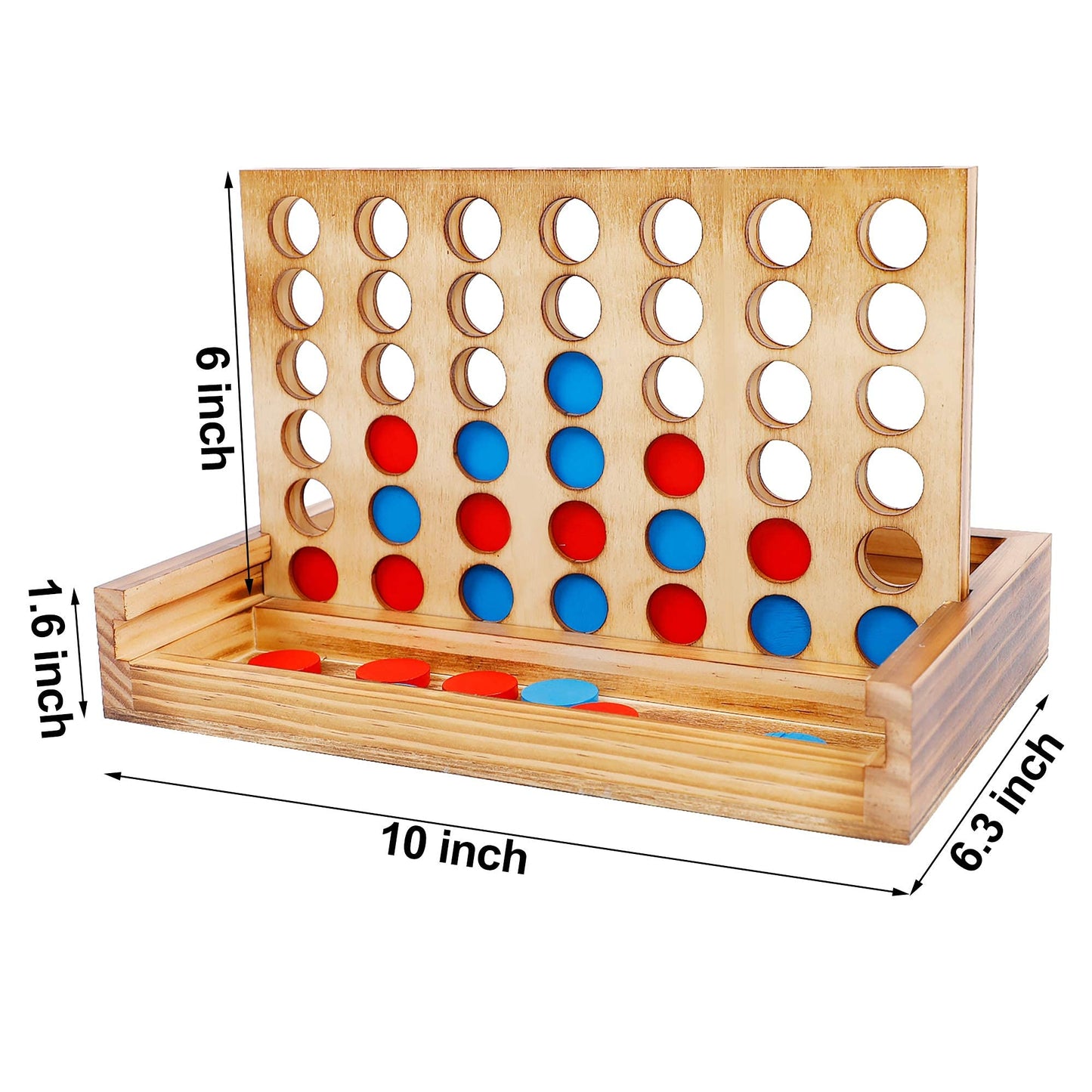 Glintoper Tic Tac Toe & Four-in-a-Row Table Game Set – Wooden Family Strategy Games