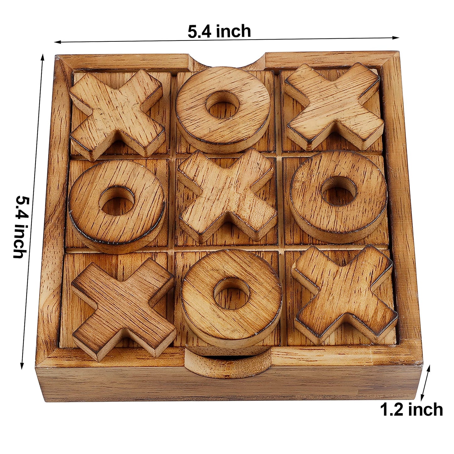 Glintoper Tic Tac Toe & Four-in-a-Row Table Game Set – Wooden Family Strategy Games