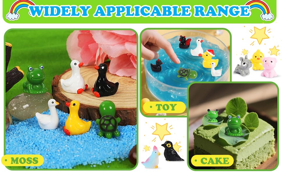 GliSun 60 Pcs Mini Resin Animals — 60 Styles Tiny Figurines for Dollhouse, Fairy Garden & Slime Charms