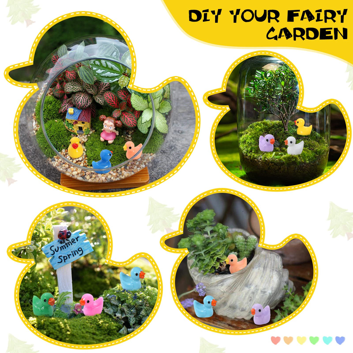 GliSun 220 Pieces Mini Resin Ducks in 11 Colors | Garden, Dollhouse & DIY Decor
