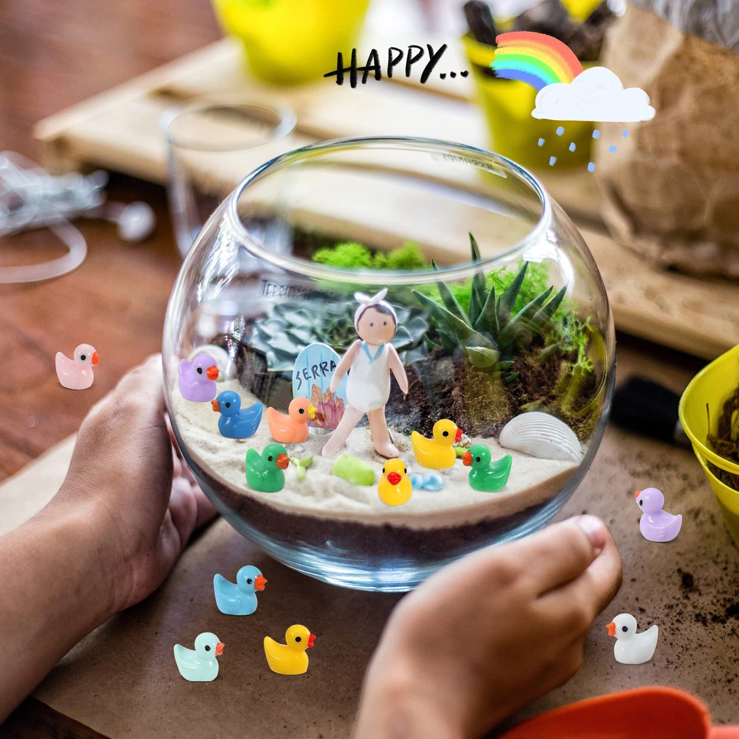 GliSun 220 Pieces Mini Resin Ducks in 11 Colors | Garden, Dollhouse & DIY Decor