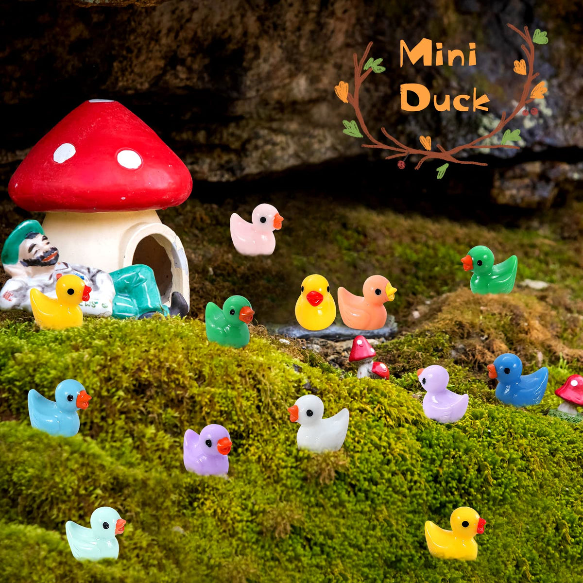 GliSun 220 Pieces Mini Resin Ducks in 11 Colors | Garden, Dollhouse & DIY Decor