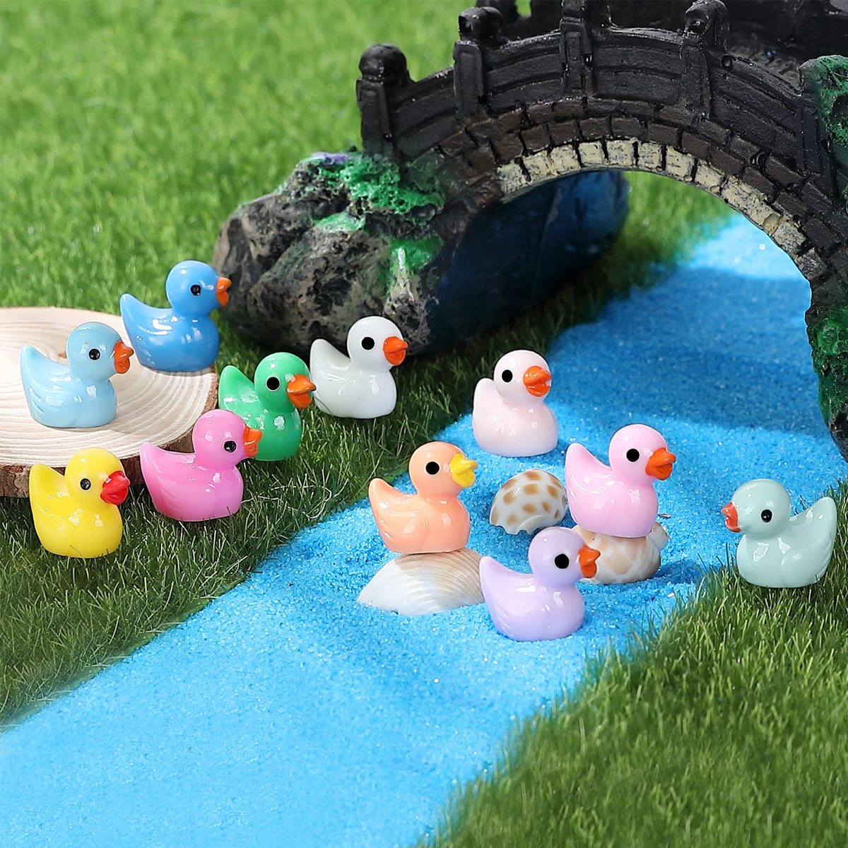 GliSun 220 Pieces Mini Resin Ducks in 11 Colors | Garden, Dollhouse & DIY Decor
