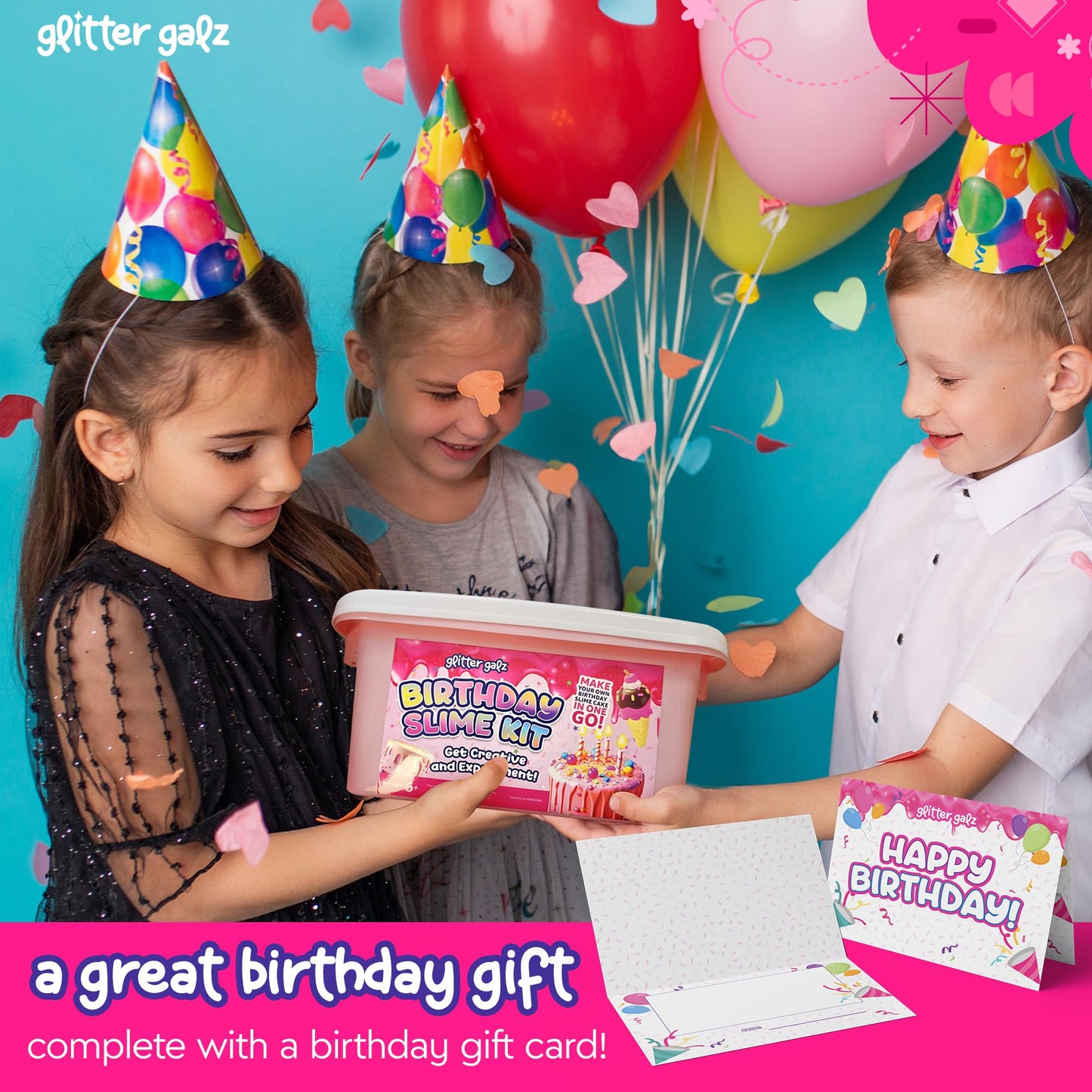 Glitter Galz Slime Kit – DIY Slime Fun for Girls 6+ with 42 Mix-ins