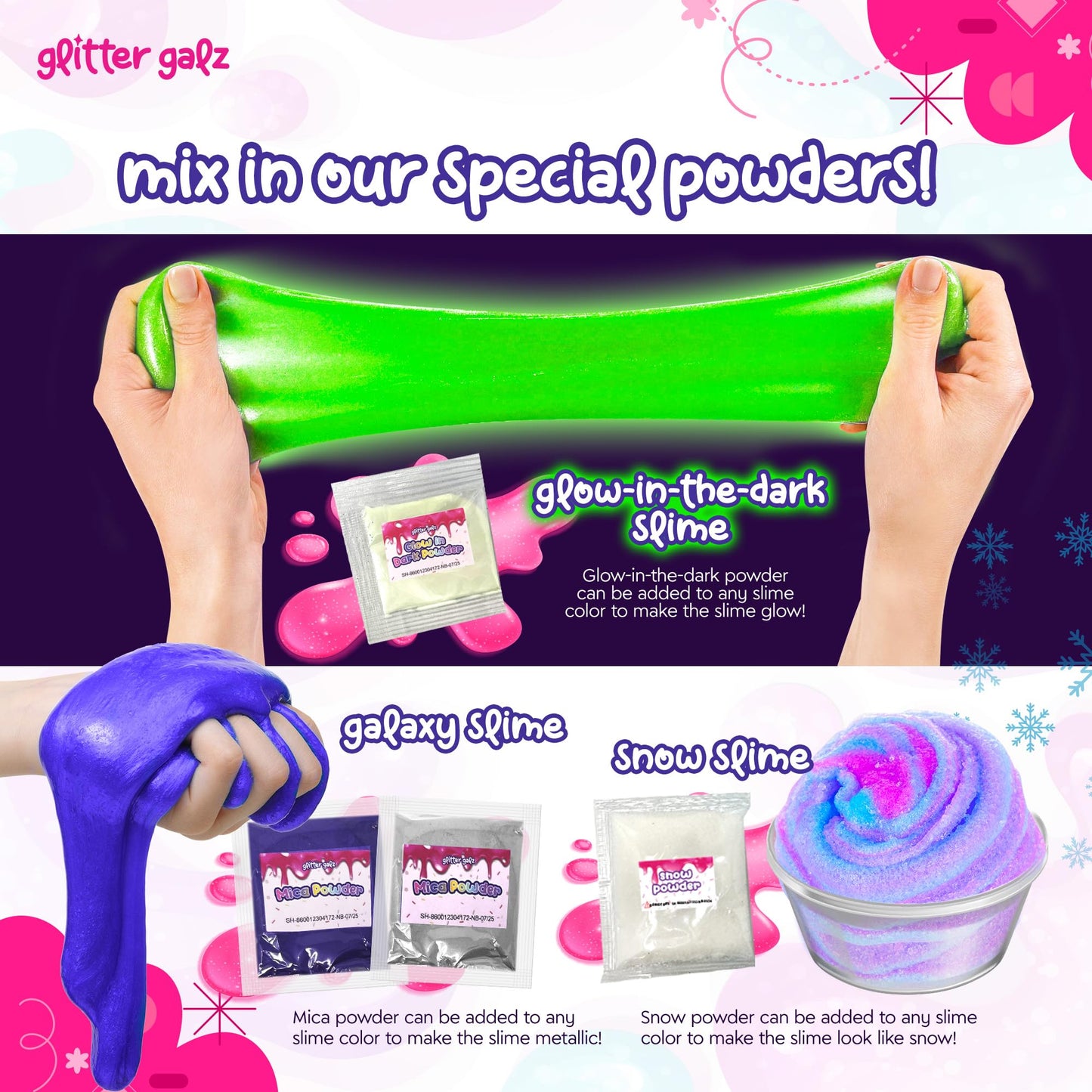 Glitter Galz 4 lb Huge Clear Slime Bucket – Premade Crystal Slime Kit with 39 Add-Ins