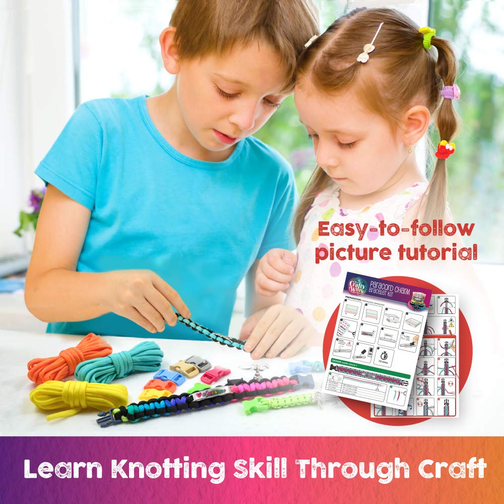 Glittery Garden Paracord Bracelet Kit with Charms – Creative Craft Gift for Girls 8-14