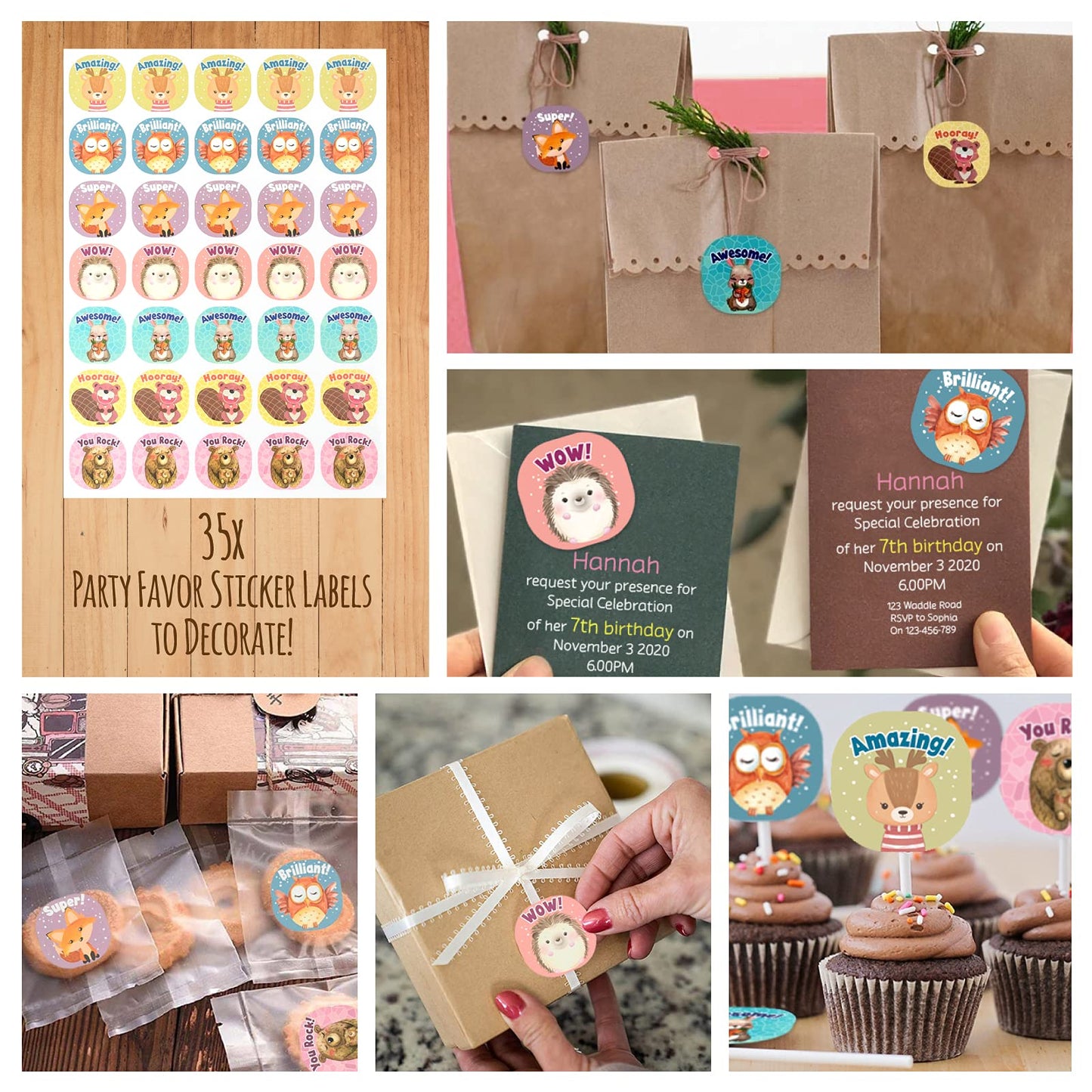 Glittery Garden Woodland Themed Party Hats Making Kit with Chenille Stems & Stickers | 16 Hats, 113 Stickers