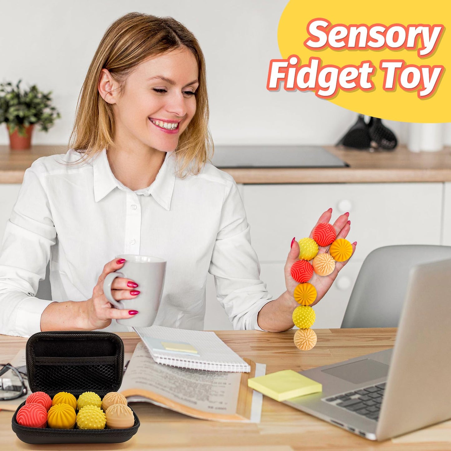 GLMZZ Fidget Magnet Ball Toys – 8-Piece Orange Sensory Set for Focus, Silent Stress Relief, Desk Calm