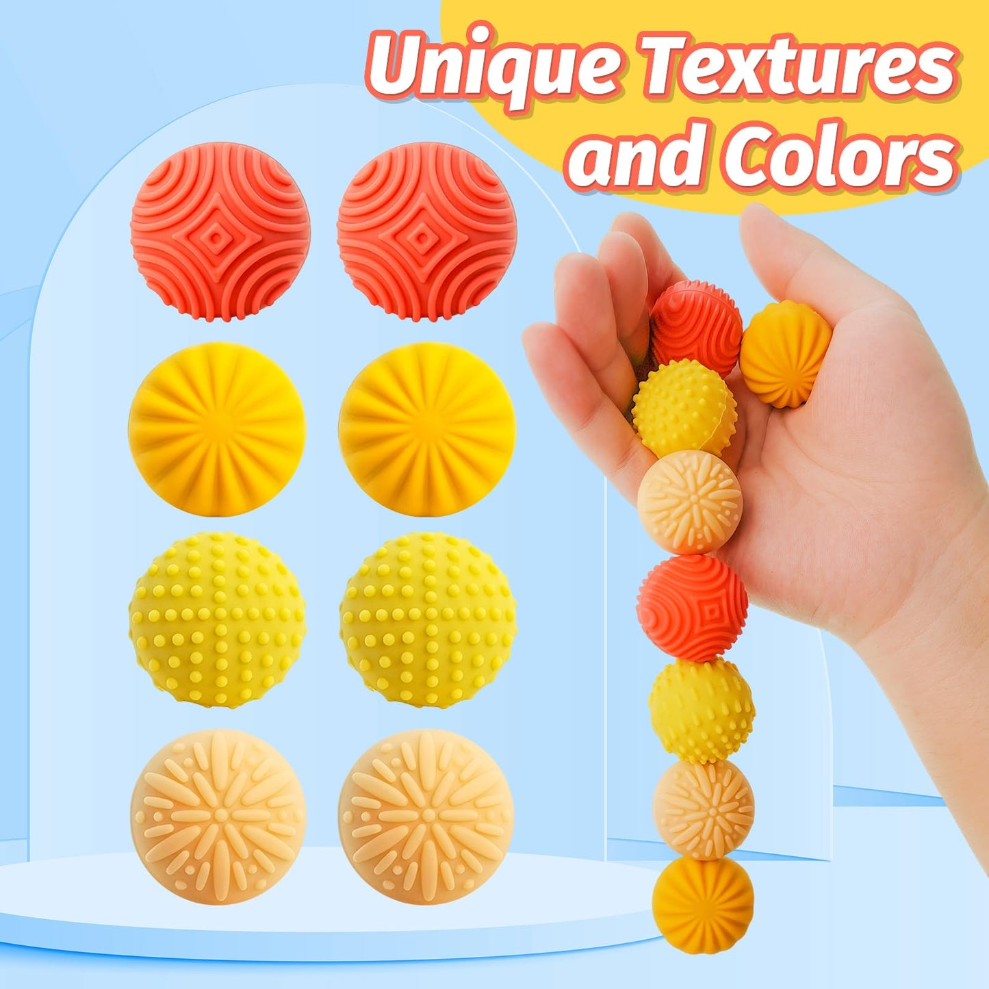 GLMZZ Fidget Magnet Ball Toys – 8-Piece Orange Sensory Set for Focus, Silent Stress Relief, Desk Calm