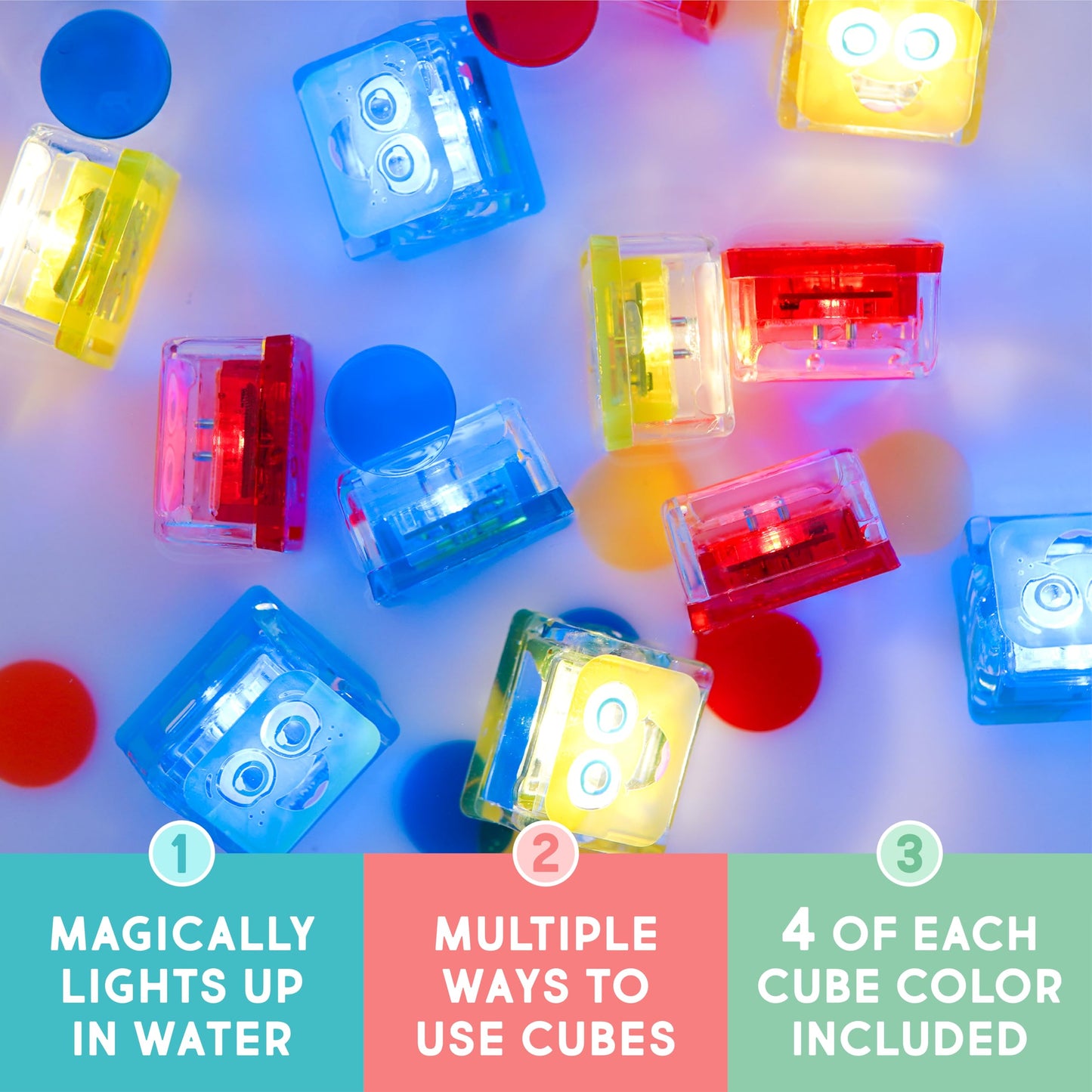 Glo Pals Water-Activated Light-Up Cubes Bundle – 12 Pack for Sensory Play | Primary Pals