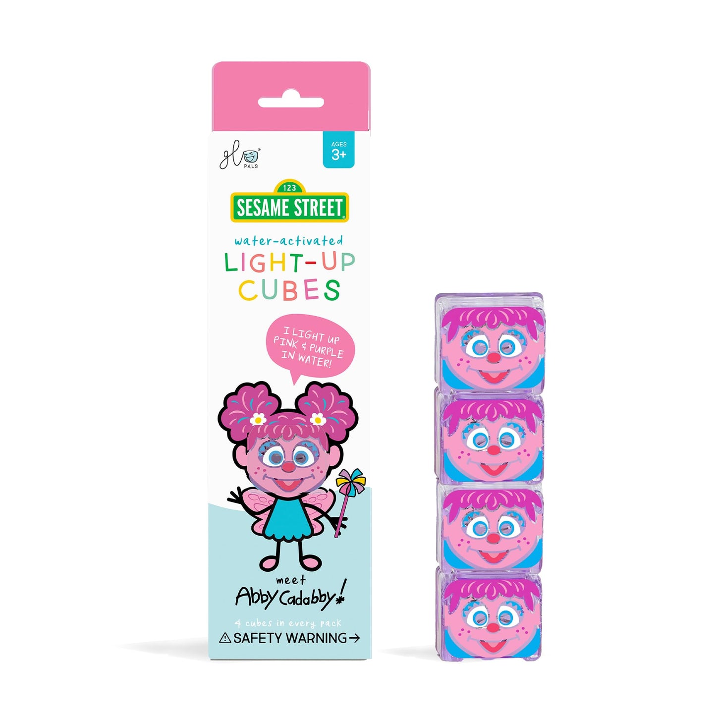 Glo Pals x Sesame Street Abby Cadabby Light-Up Cubes for Sensory Play – Valentine Gift