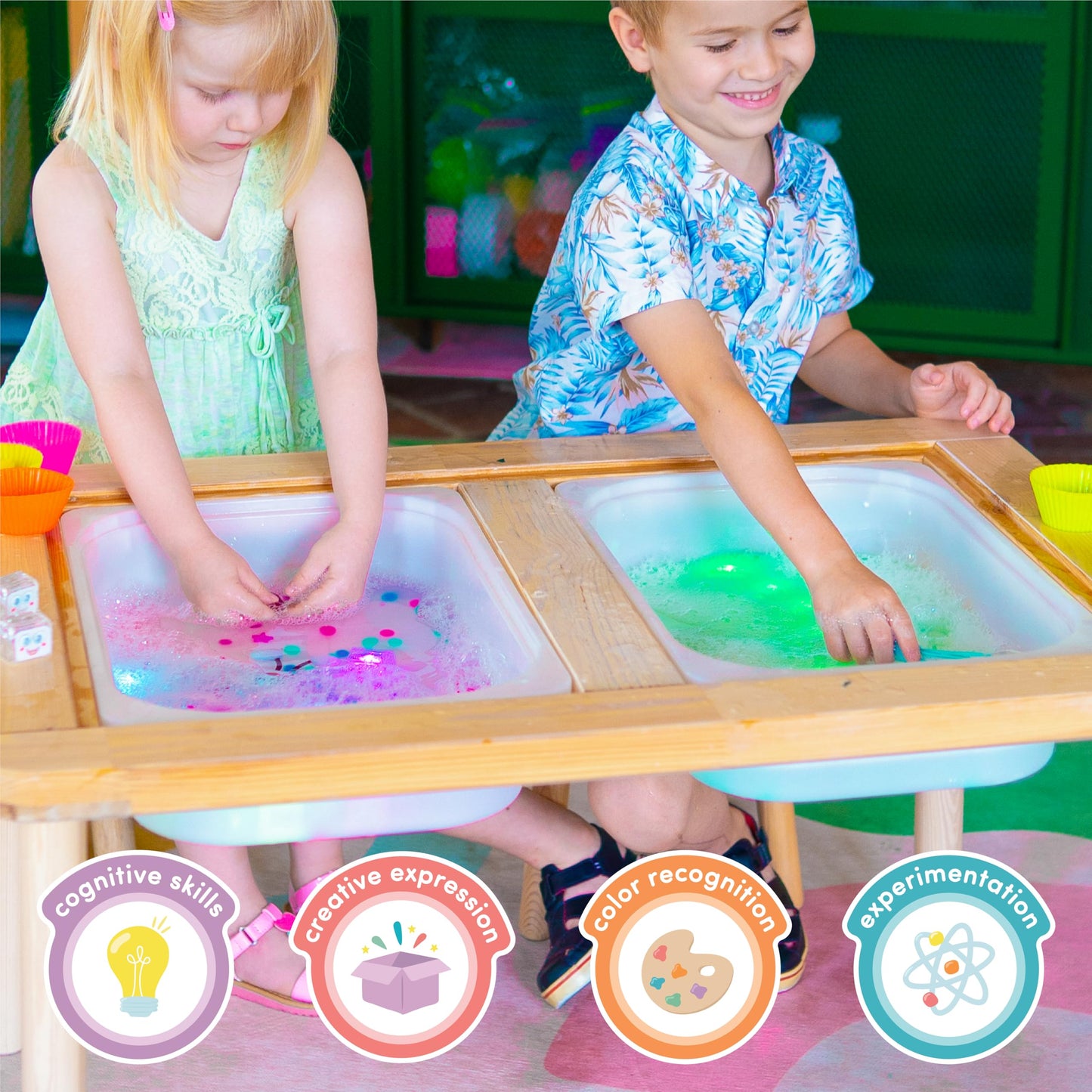 Glo Pals Water-Activated Light-Up Cubes Bundle – 12 Pack for Sensory Play | Primary Pals