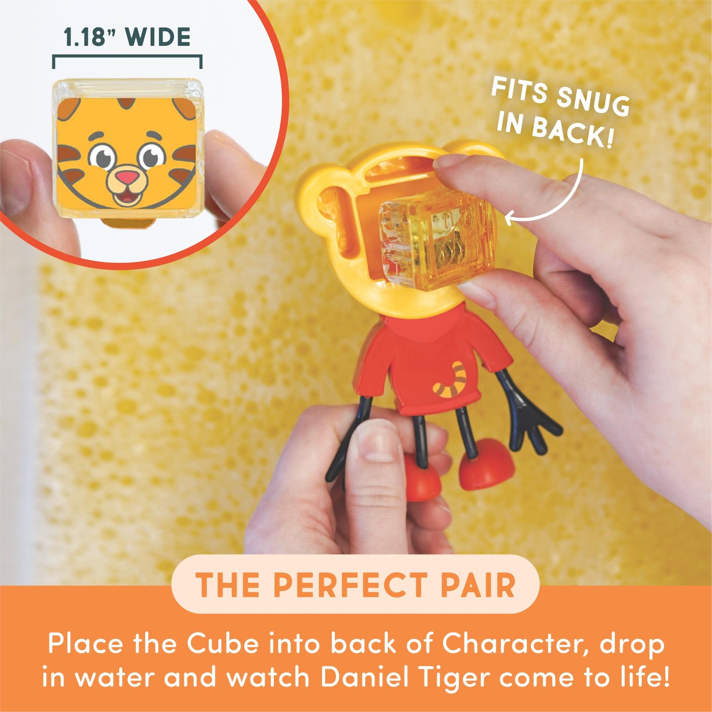 Glo Pals x Daniel Tiger Bath Toys: Water-Activated Light-Up Cubes (6 Reusable)