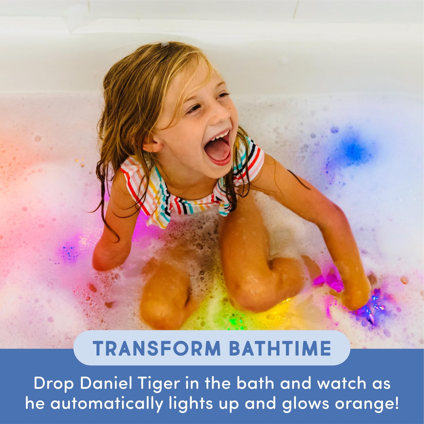Glo Pals x Daniel Tiger Bath Toys: Water-Activated Light-Up Cubes (6 Reusable)