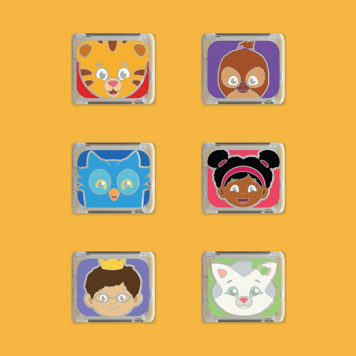 Glo Pals Daniel Tiger Water-Activated Light-Up Bath Cubes – 6 Reusable Sensory Toys