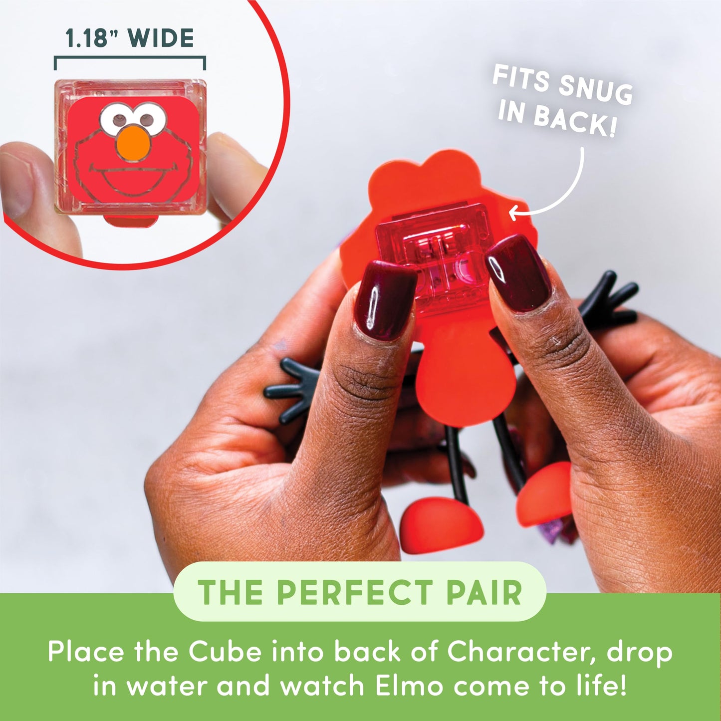 Glo Pals x Sesame Street: Elmo Water-Activated Light-Up Cubes for Sensory Bath Play