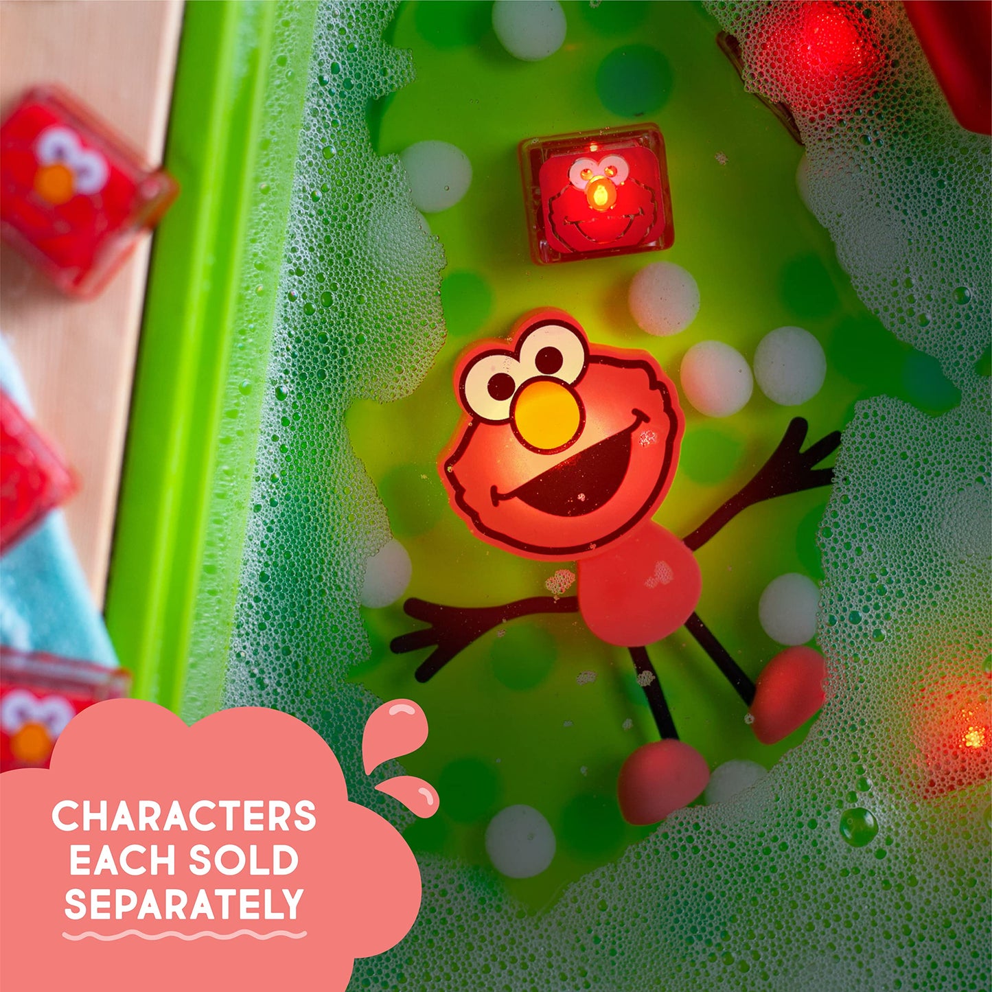 Glo Pals x Sesame Street Water-Activated Light-Up Cubes for Sensory Play (Elmo - Cubes Only) - Valentine Day Gift
