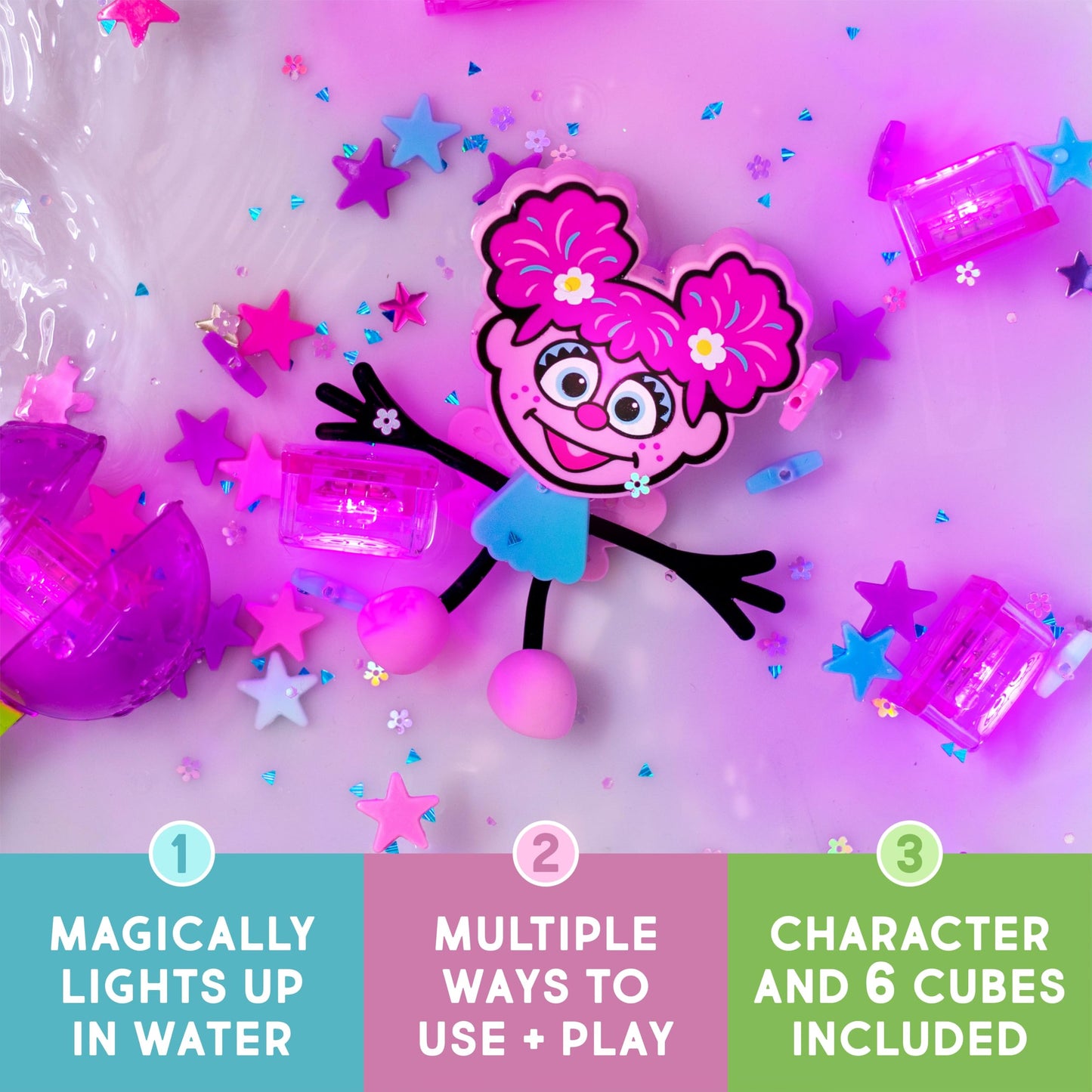 Glo Pals x Sesame Street Abby Cadabby Light-Up Cubes – Sensory Play Gift