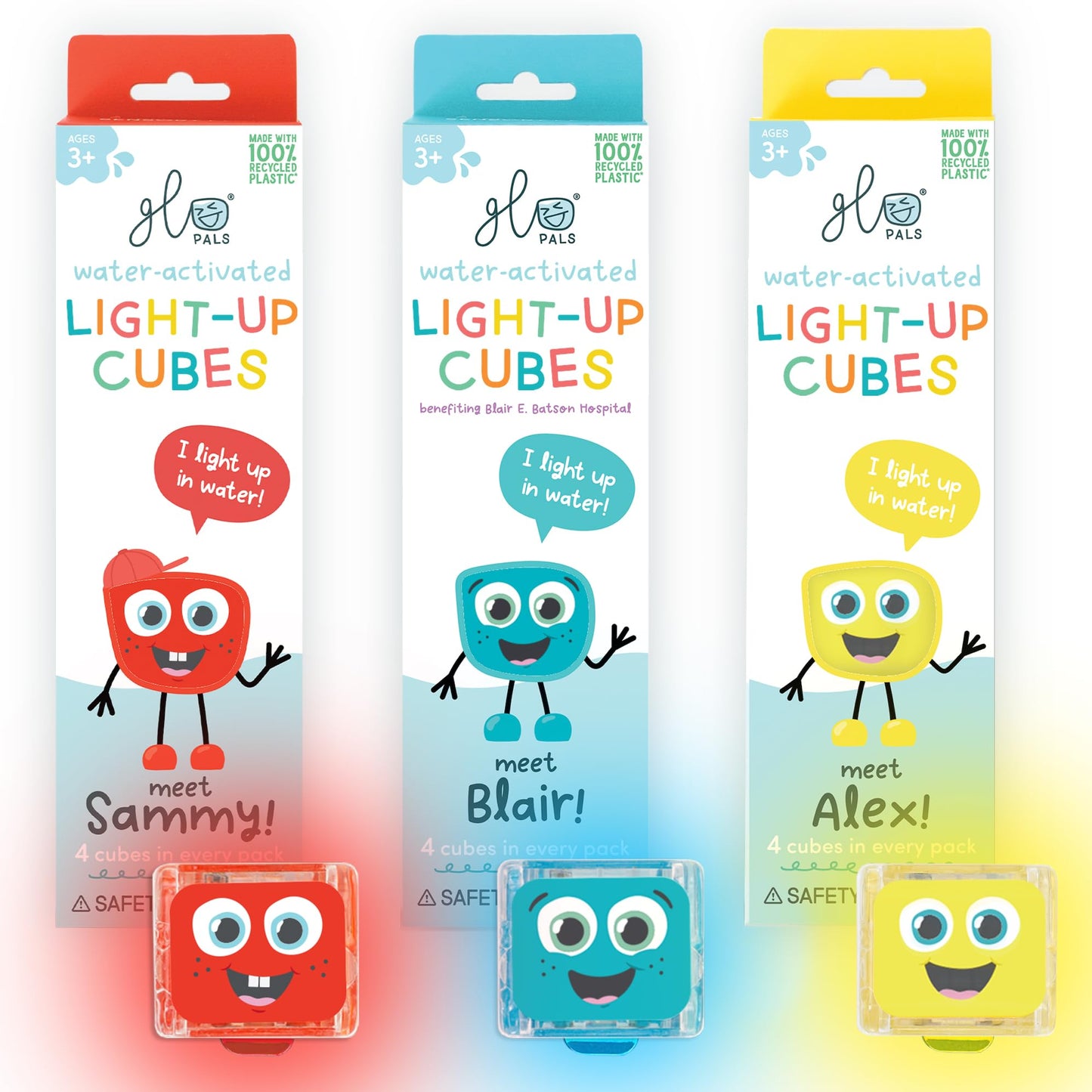 Glo Pals Water-Activated Light-Up Cubes Bundle – 12 Pack for Sensory Play | Primary Pals