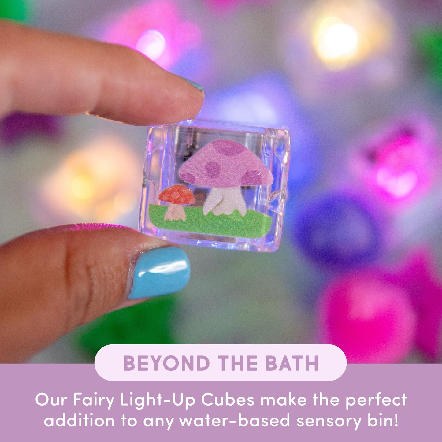 Glo Pals Water-Activated Light-Up Bath Cubes – 6-Design Sensory Gift Set (Valentine)