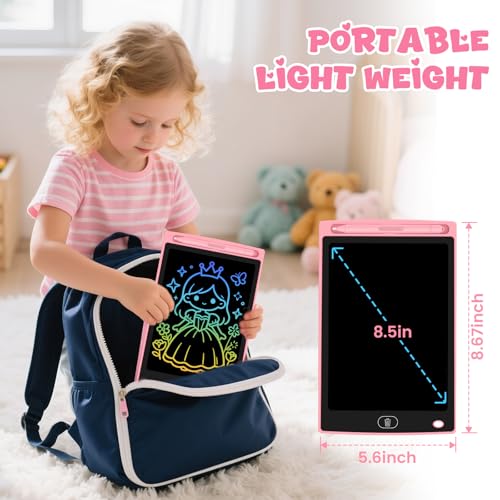 Glochin 2 Pack LCD Writing Tablet for Kids – 8.5-Inch Erasable Doodle Board