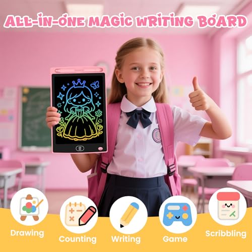 Glochin 2 Pack LCD Writing Tablet for Kids – 8.5-Inch Erasable Doodle Board
