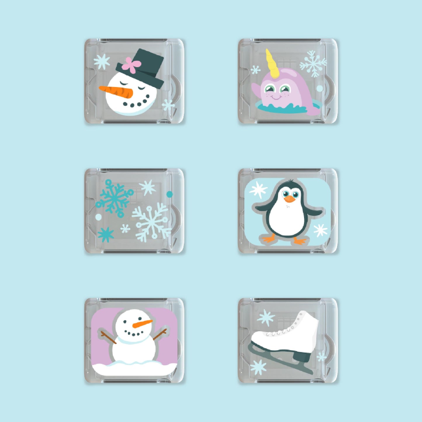 Glo Pals Water-Activated Light-Up Bath Cubes – 6 Reusable Sensory Toys (Winter & Valentine Gift)