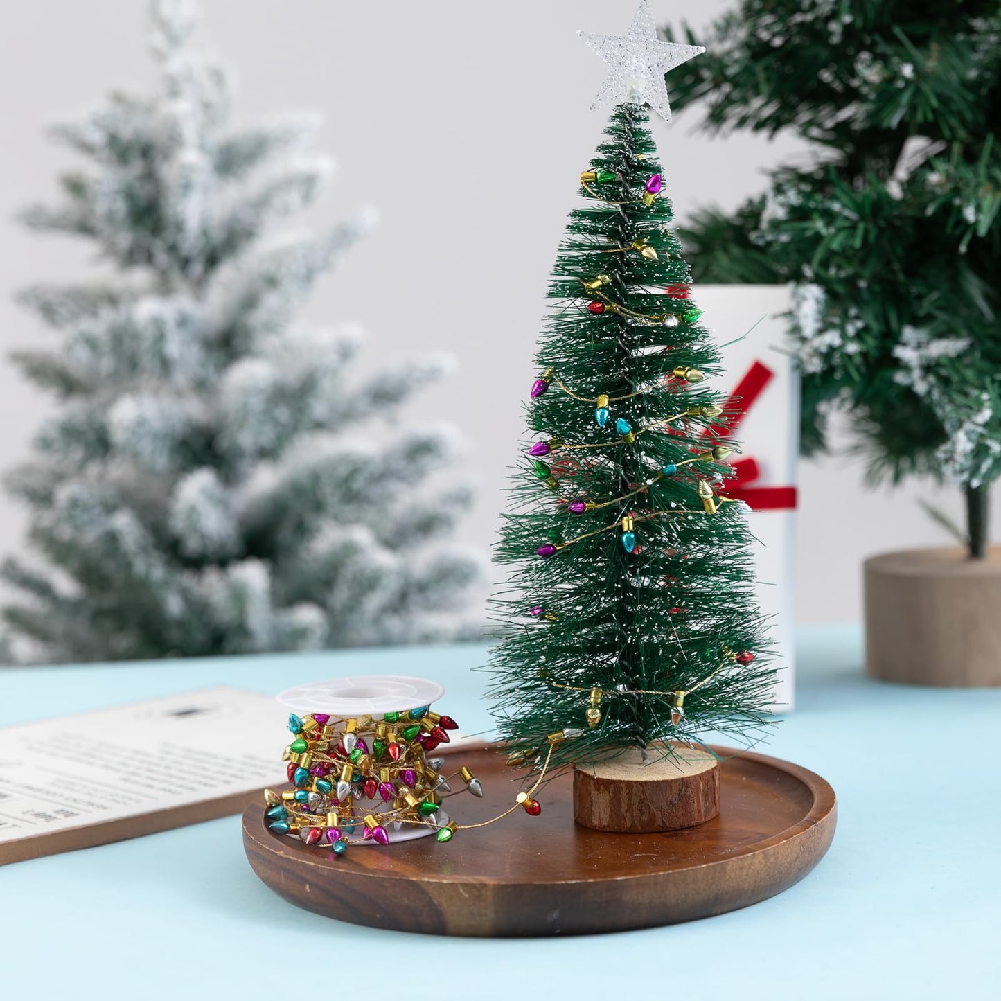 Gloreyan Mini Dollhouse Christmas Lights – 197 Inch Fake String Lights for Craft & Fairy Garden