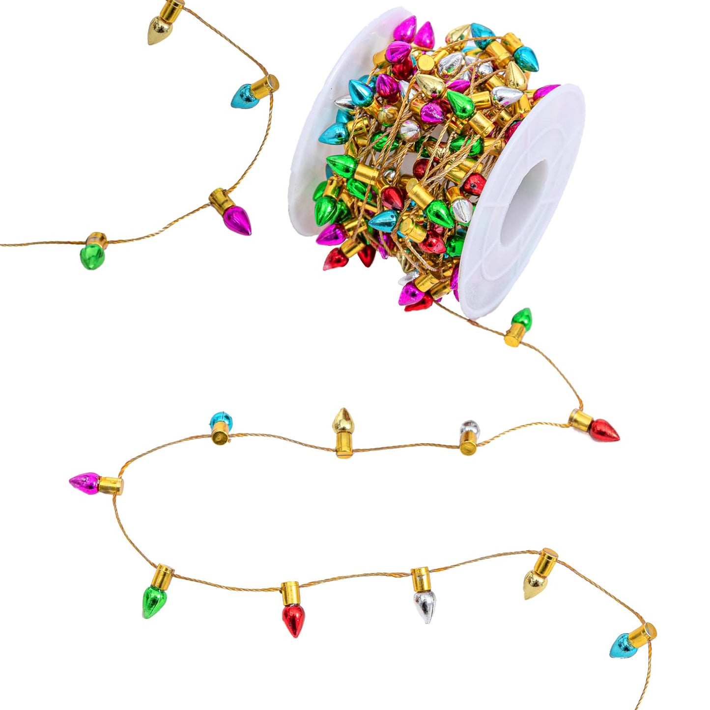 Gloreyan Mini Dollhouse Christmas Lights – 197 Inch Fake String Lights for Craft & Fairy Garden