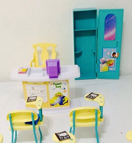 Gloria Dollhouse Furniture - Classroom Play Set with Learning Chair & Desk