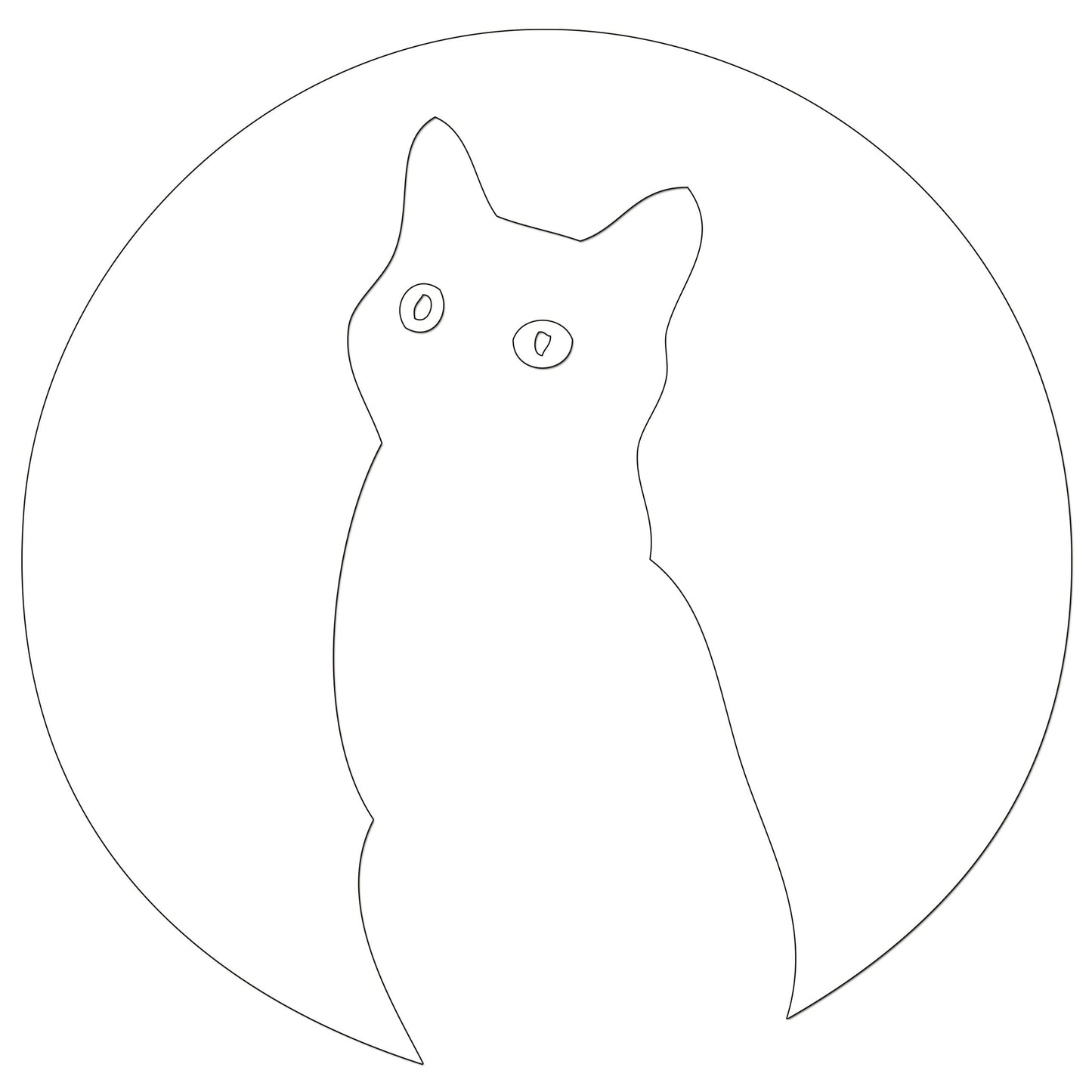 Moon Cat Iron On HTV Transfer