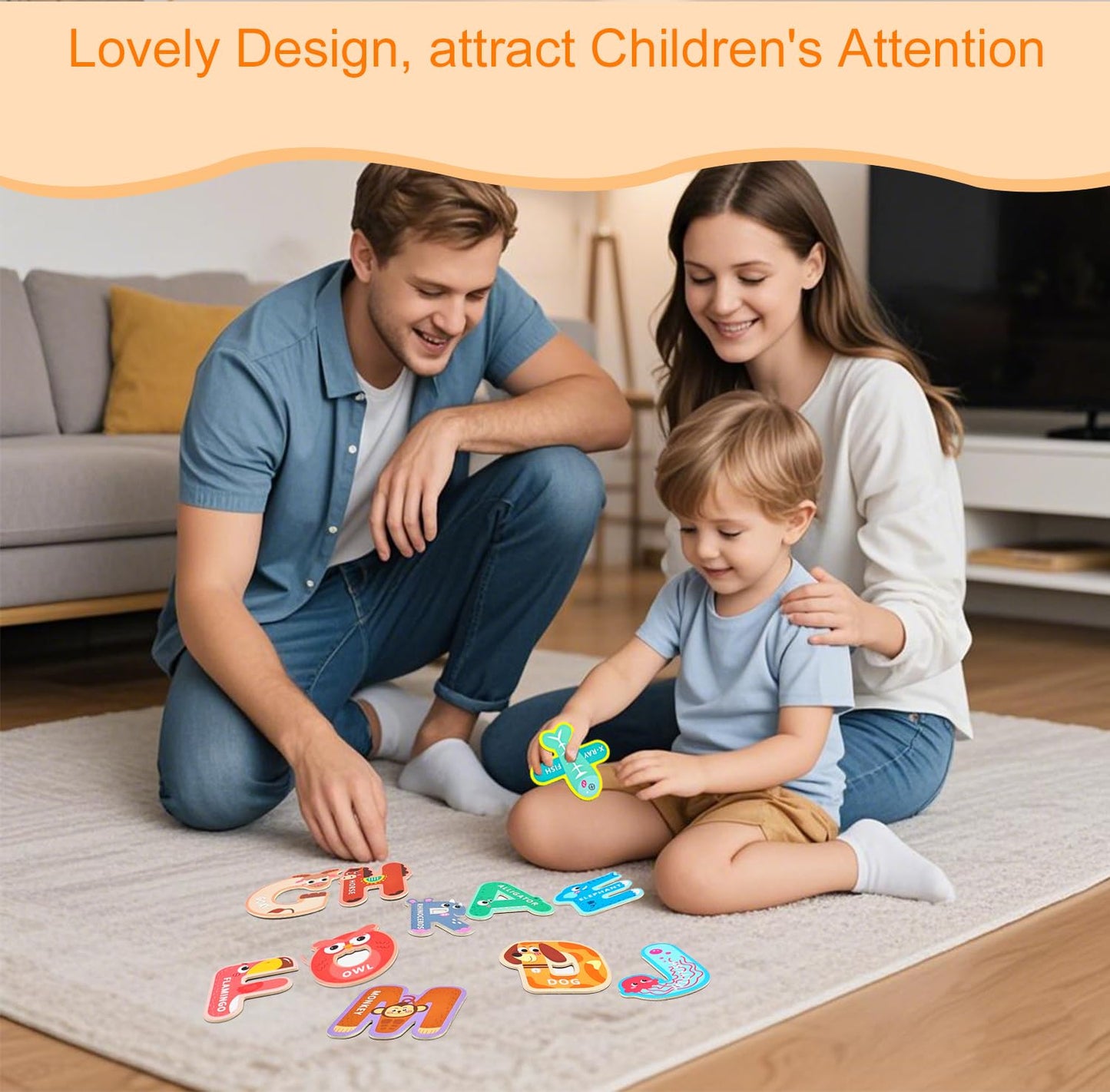 Gloswetify Magnetic Alphabet Letters for Toddlers – ABC Fridge Magnets (1-3)