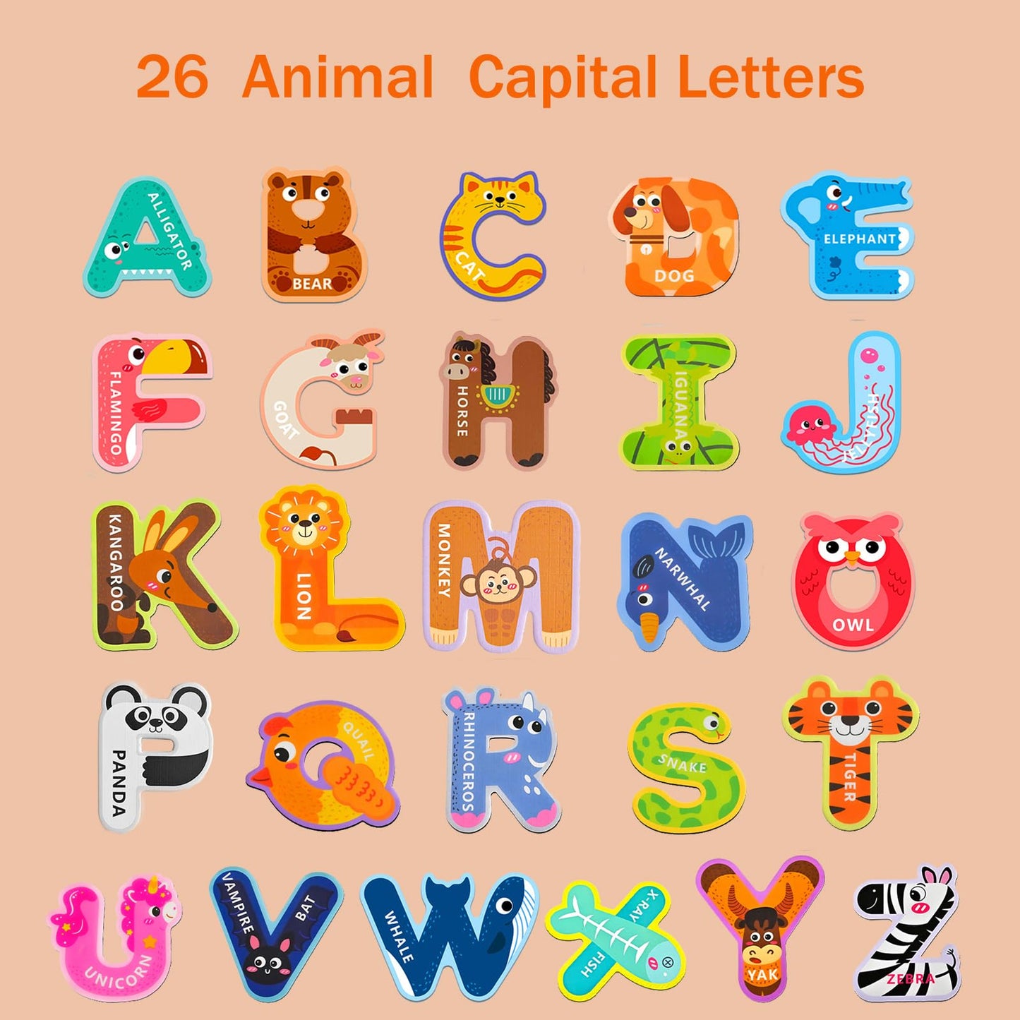Gloswetify Magnetic Alphabet Letters for Toddlers – ABC Fridge Magnets (1-3)