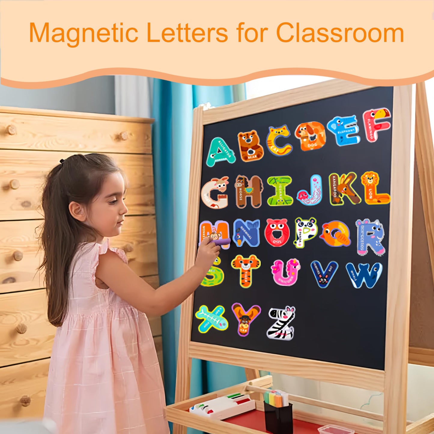 Gloswetify Magnetic Alphabet Letters for Toddlers – ABC Fridge Magnets (1-3)