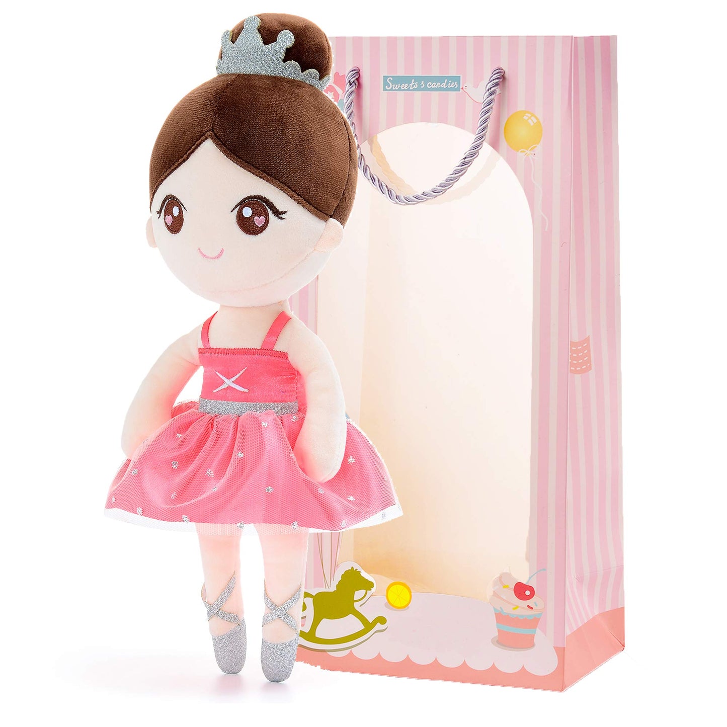 Gloveleya Baby Girl Ballet Plush Doll – Watermelon Red
