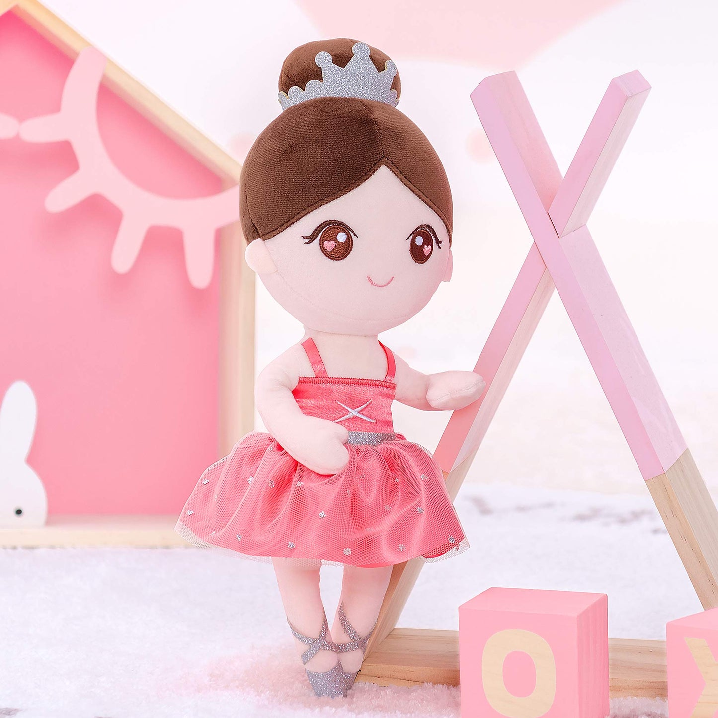 Gloveleya Baby Girl Ballet Plush Doll – Watermelon Red