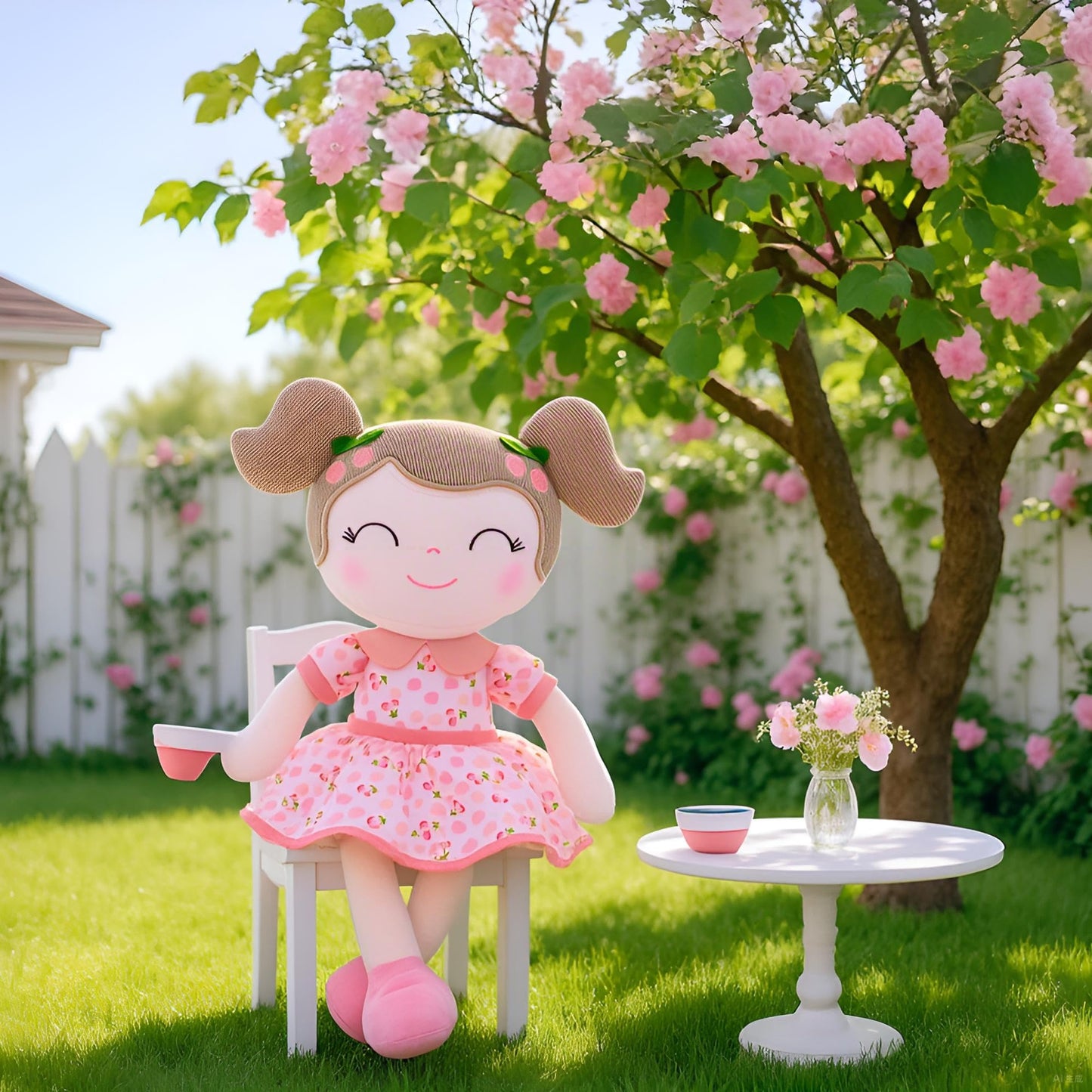 Gloveleya Baby Doll Girl Gifts Plush Toy – Cherry Pink, 16-Inch Soft Plush