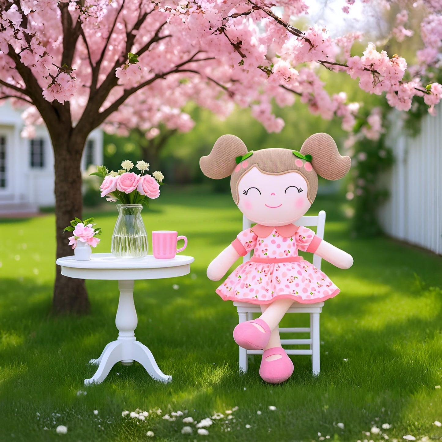 Gloveleya Baby Doll Girl Gifts Plush Toy – Cherry Pink, 16-Inch Soft Plush