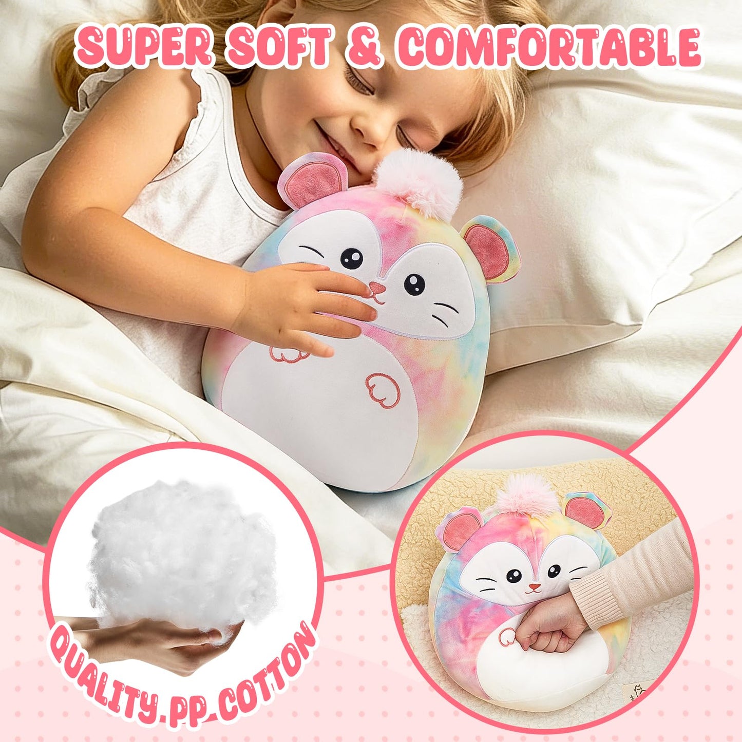 Glow Guards 12'' Rainbow Possum Plush Pillow – Soft Opossum Plush Toy, Cute Gift