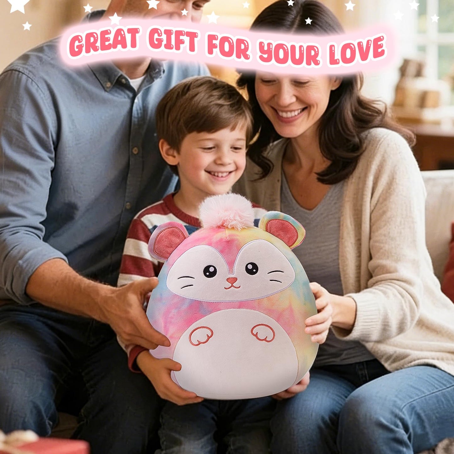 Glow Guards 12'' Rainbow Possum Plush Pillow – Soft Opossum Plush Toy, Cute Gift
