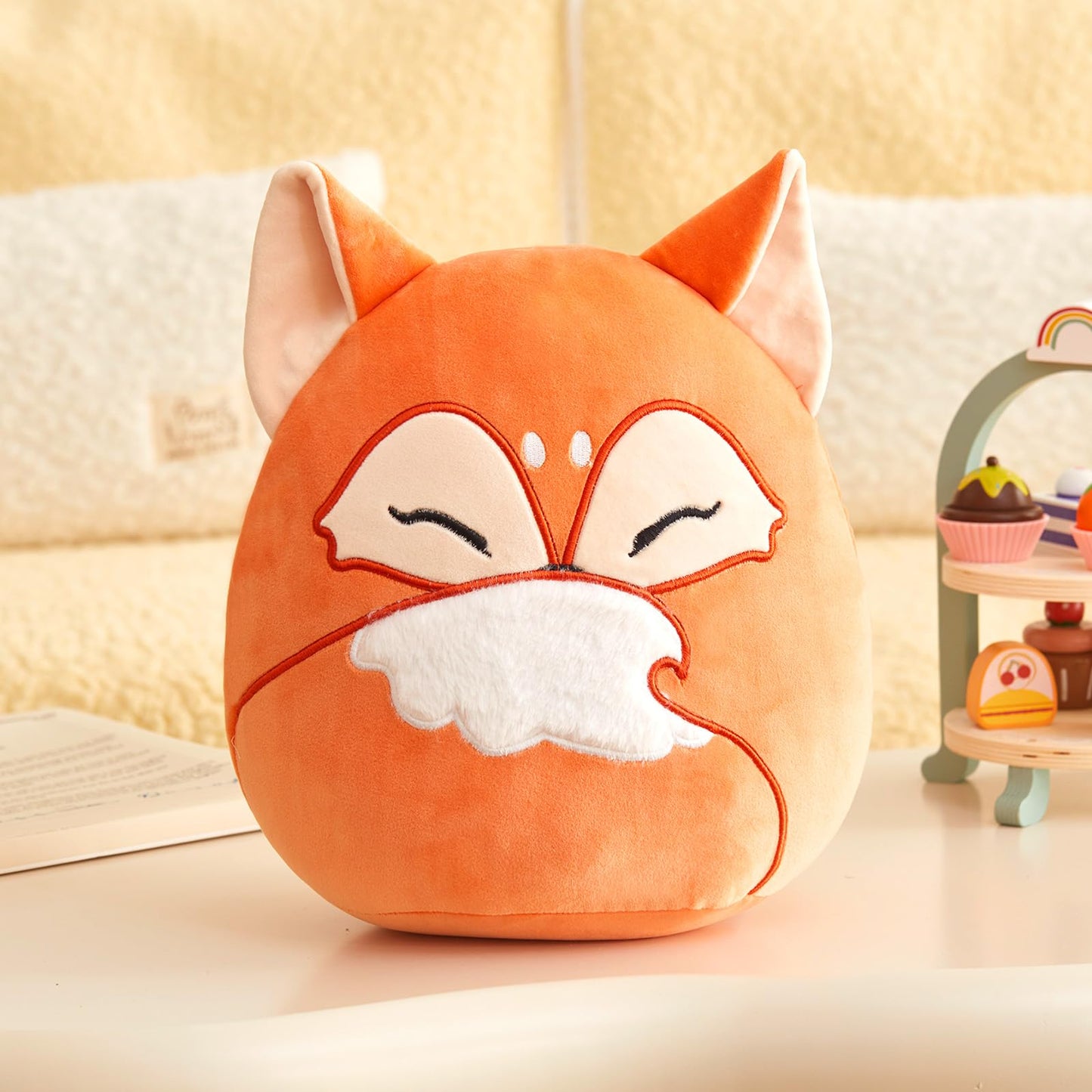 Glow Guards 12-Inch Red Fox Plush Pillow – Cute Fox Stuffed Toy for Kids