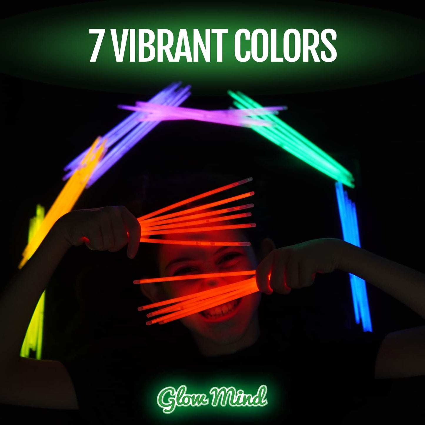 Glow Mind 500 Ultra Bright Glow Sticks Bulk – 8-Inch Glow Party Pack with Bracelets & Necklaces