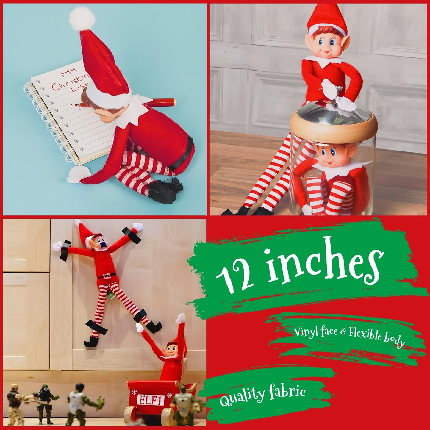 GLOW Wholesale Elfie & Elvie Set – Naughty Xmas Elves, Soft Body & Vinyl Face