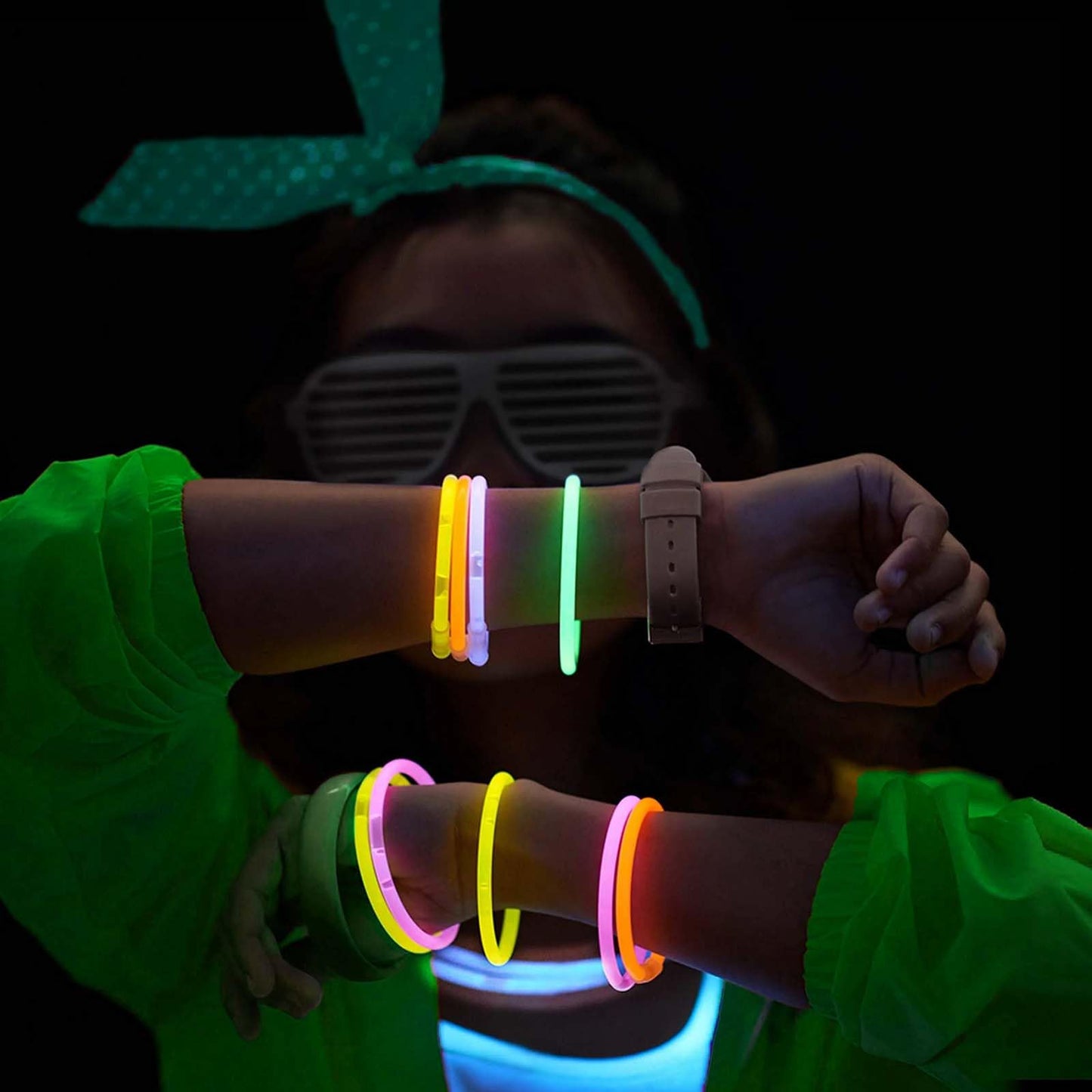 GLOW YGB 207 Glow Sticks Bulk Party Pack — 8” Glow Sticks with Bracelets & Connectors for Halloween & Camping