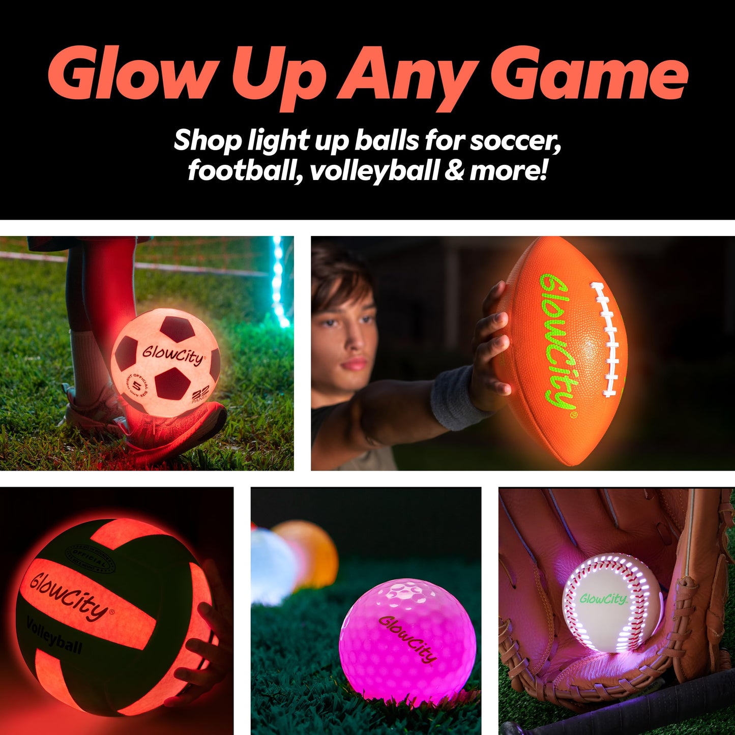 GlowCity Glow in The Dark Basketball - Size 7 Light Up Outdoor Ball | Red Night Glow for Teens & Adults