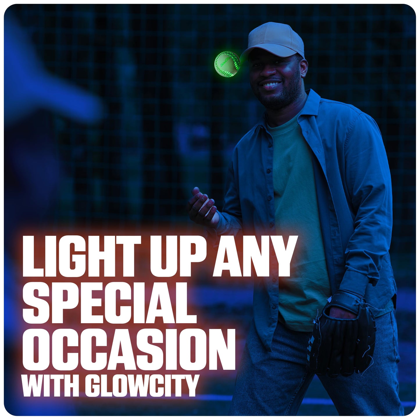 GlowCity Premium Leather LED Light-Up Baseball — Nighttime Catch Fun